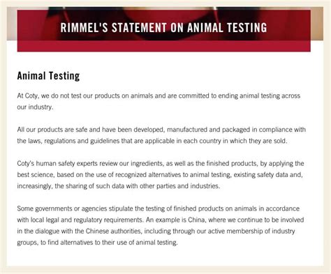 rimmel london animal testing